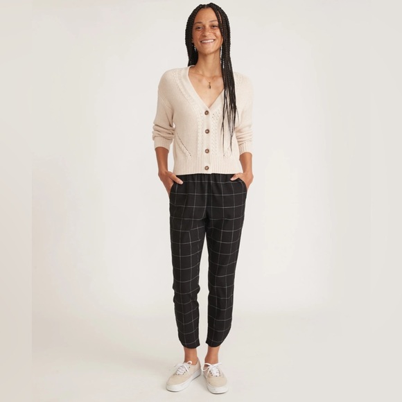 Marine Layer Allison Pant Black Windowpane XS - Picture 5 of 10
